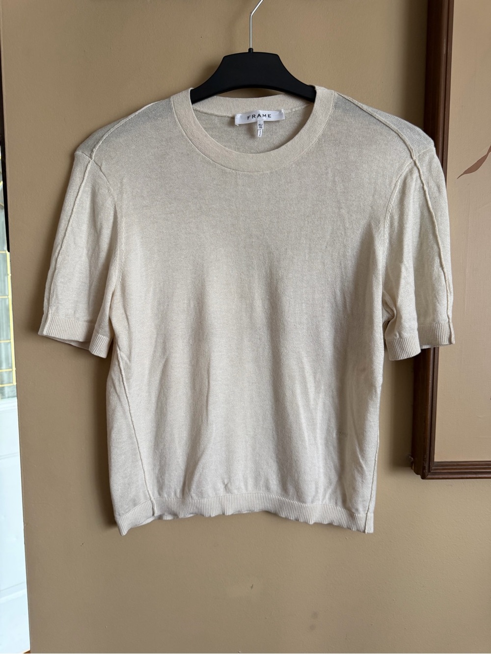 FRAME Refined Sweater Tee in Off White